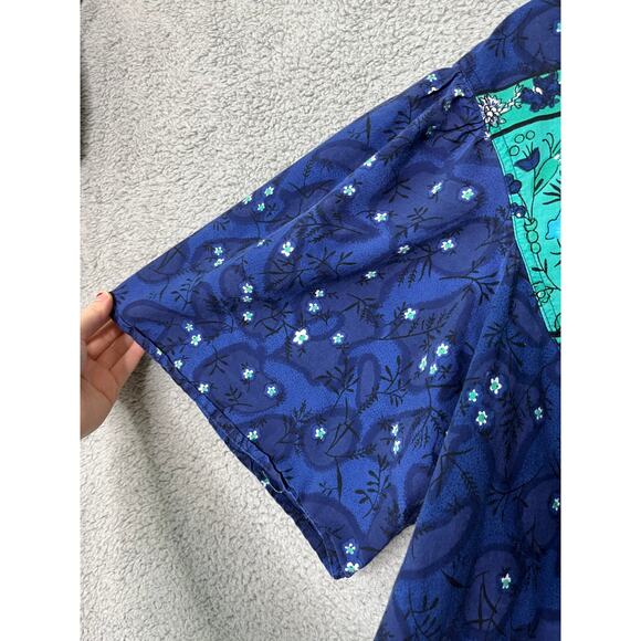 Daffodil Midi Dress 2XL Floral Pockets Blue Babydoll Retro Western Prairie XXL - Picture 5 of 13